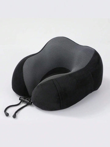 1pc Solid Color U-Shaped Memory Foam Travel Pillow, Neck Rest Cushion, Suitable For Travel & Relaxation